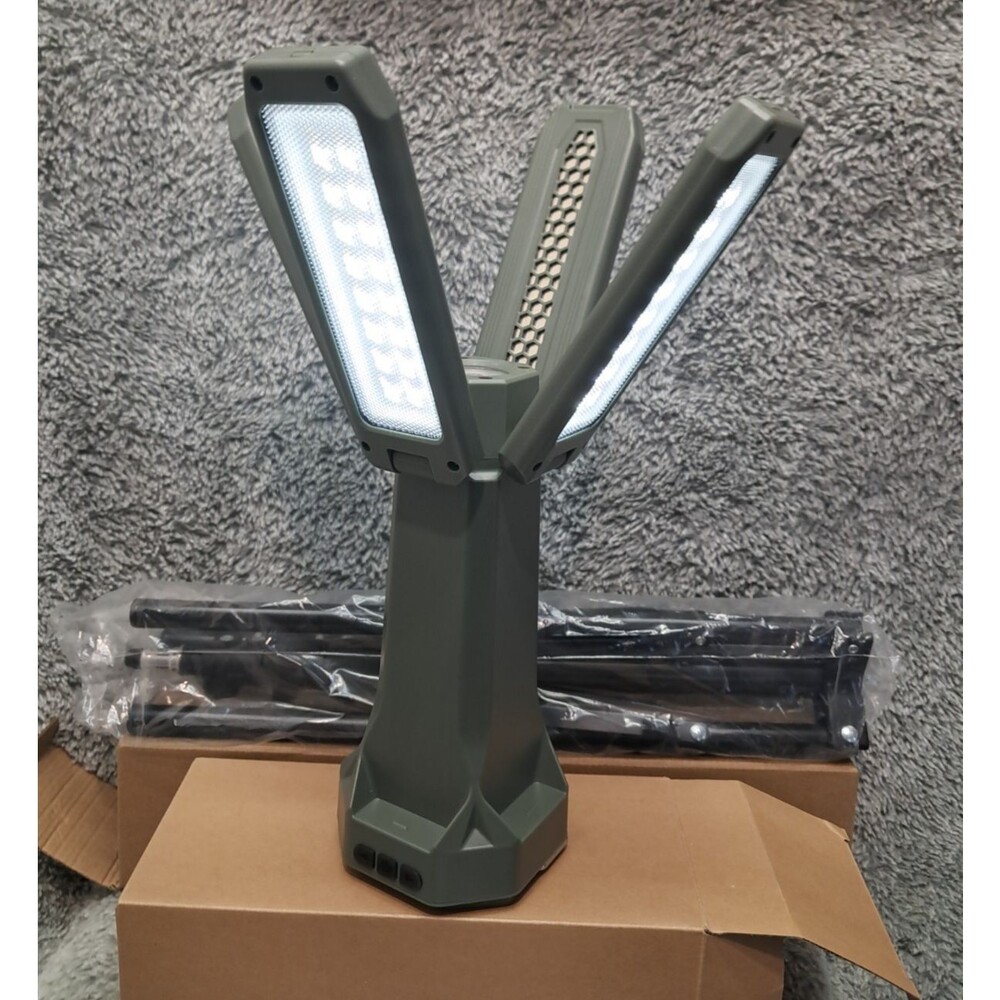 Rechargeable Camping Light with Stand Cordless Work Light with Heads Power Bank - Picture 16 of 16
